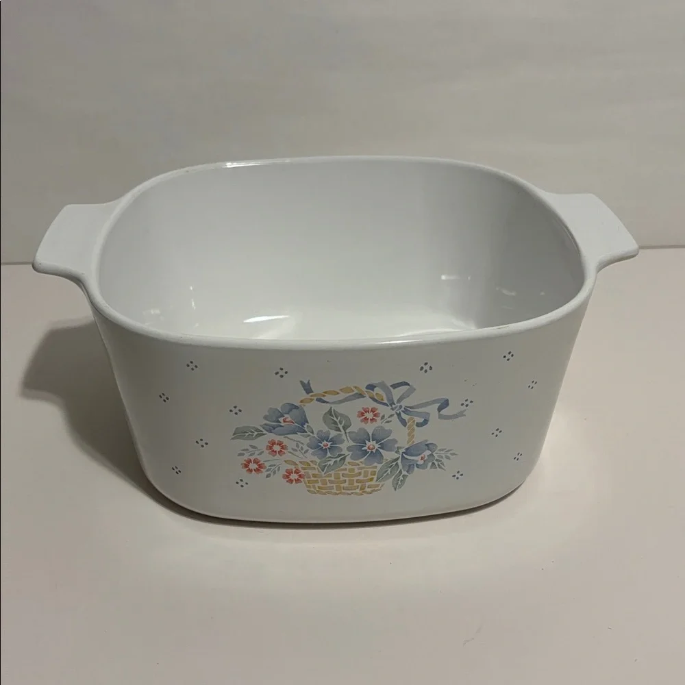 Corning Ware‎ Casserole Dish 3 Liter Basket of Flowers A-3-B Country Cornflower